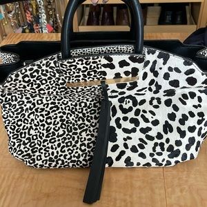 Brian Atwood hair calf satchel